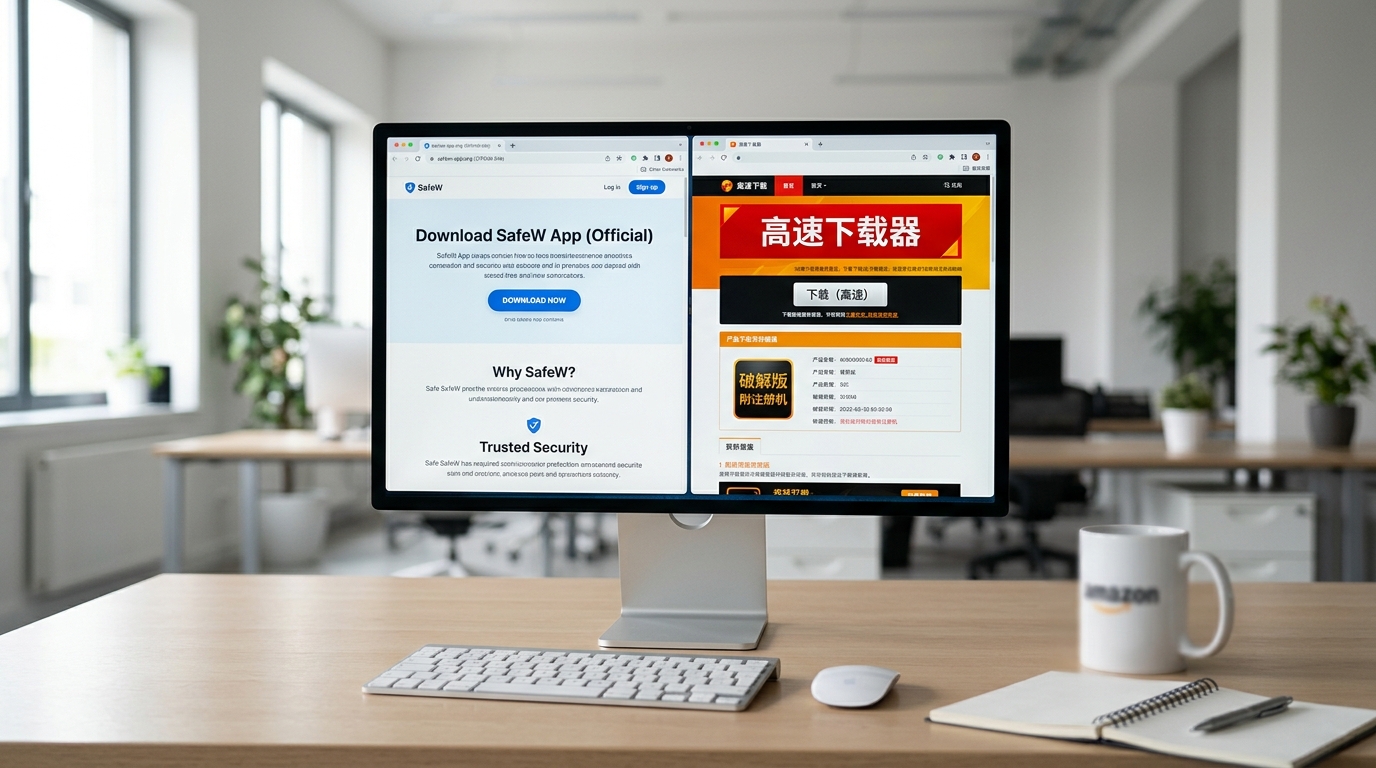 核实safeW官网与仿冒站点的区别